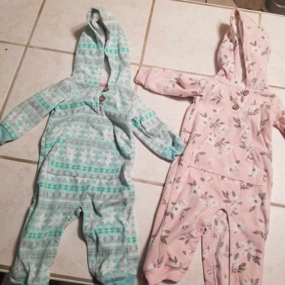 Baby girl fleece winter jump suit